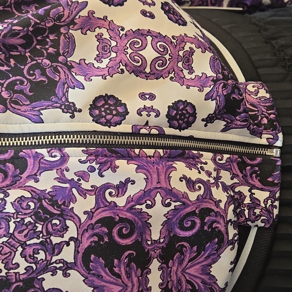 Nwot 14/16 Ashley Stewart Purple and White Bomber Jacket - Picture 17 of 17